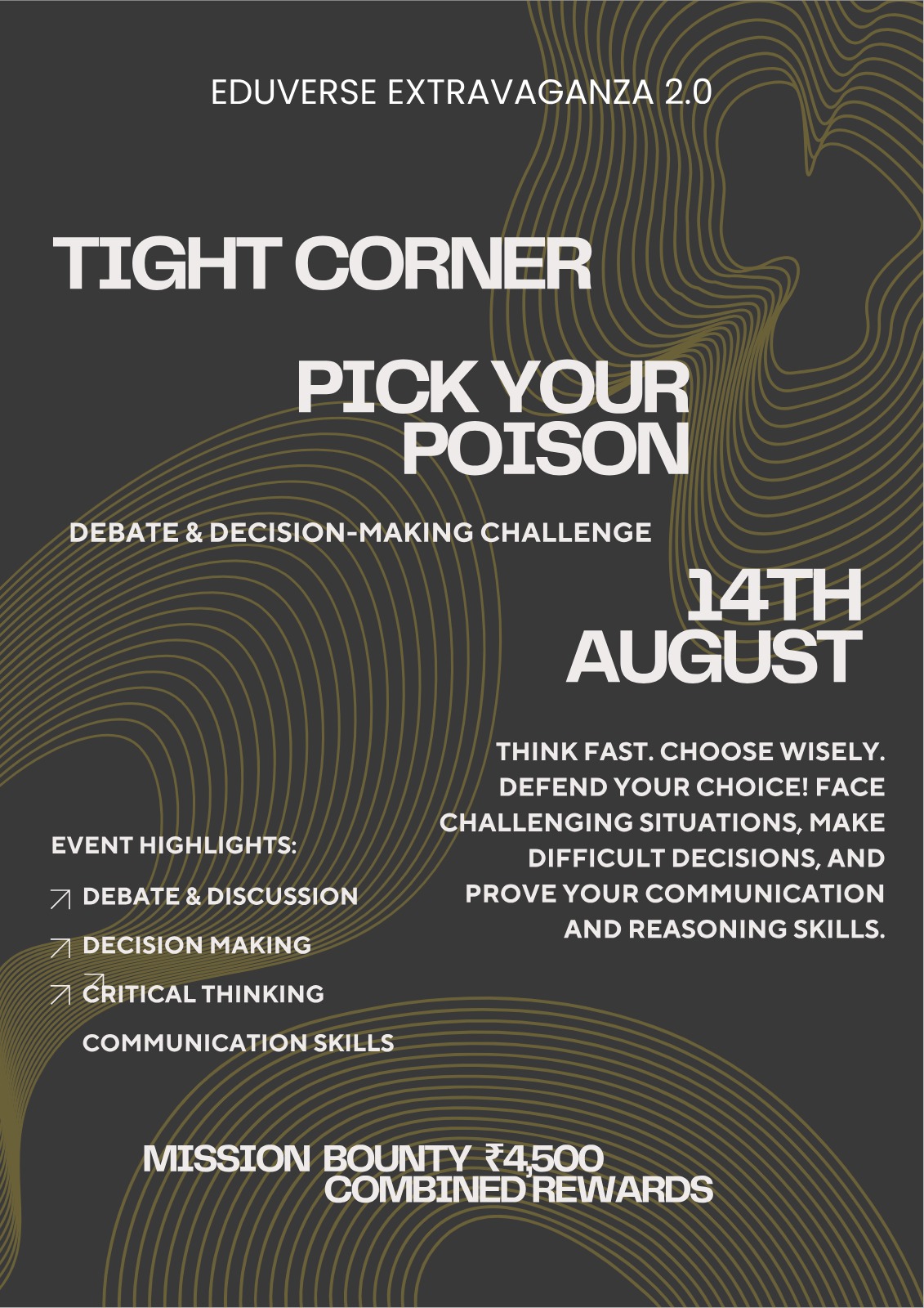 Tight Corner + Pick Your Poison — Eduverse Extravaganza 2.0 2026 event poster